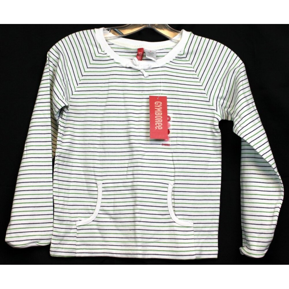 NWT 2004 Gymboree Dandelion Wishes Striped T-Shirt Kangaroo Pocket Bow sz 9